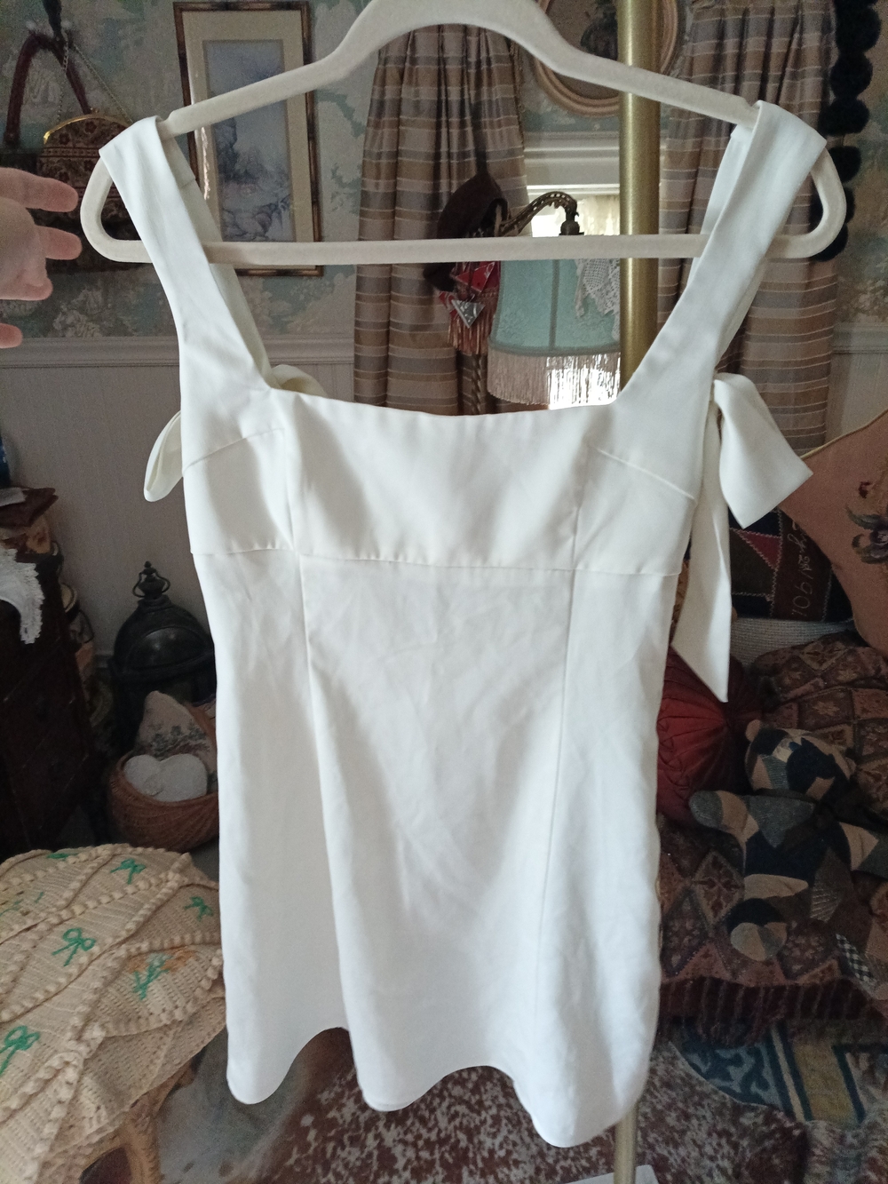 Urban Outfitters White Mini Dress with Tie Straps